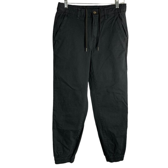 A Essentials Straight Fit Jogger Pants S Black Elastic Drawstring Pockets - Picture 3 of 8
